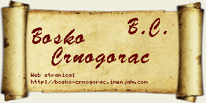 Boško Crnogorac vizit kartica